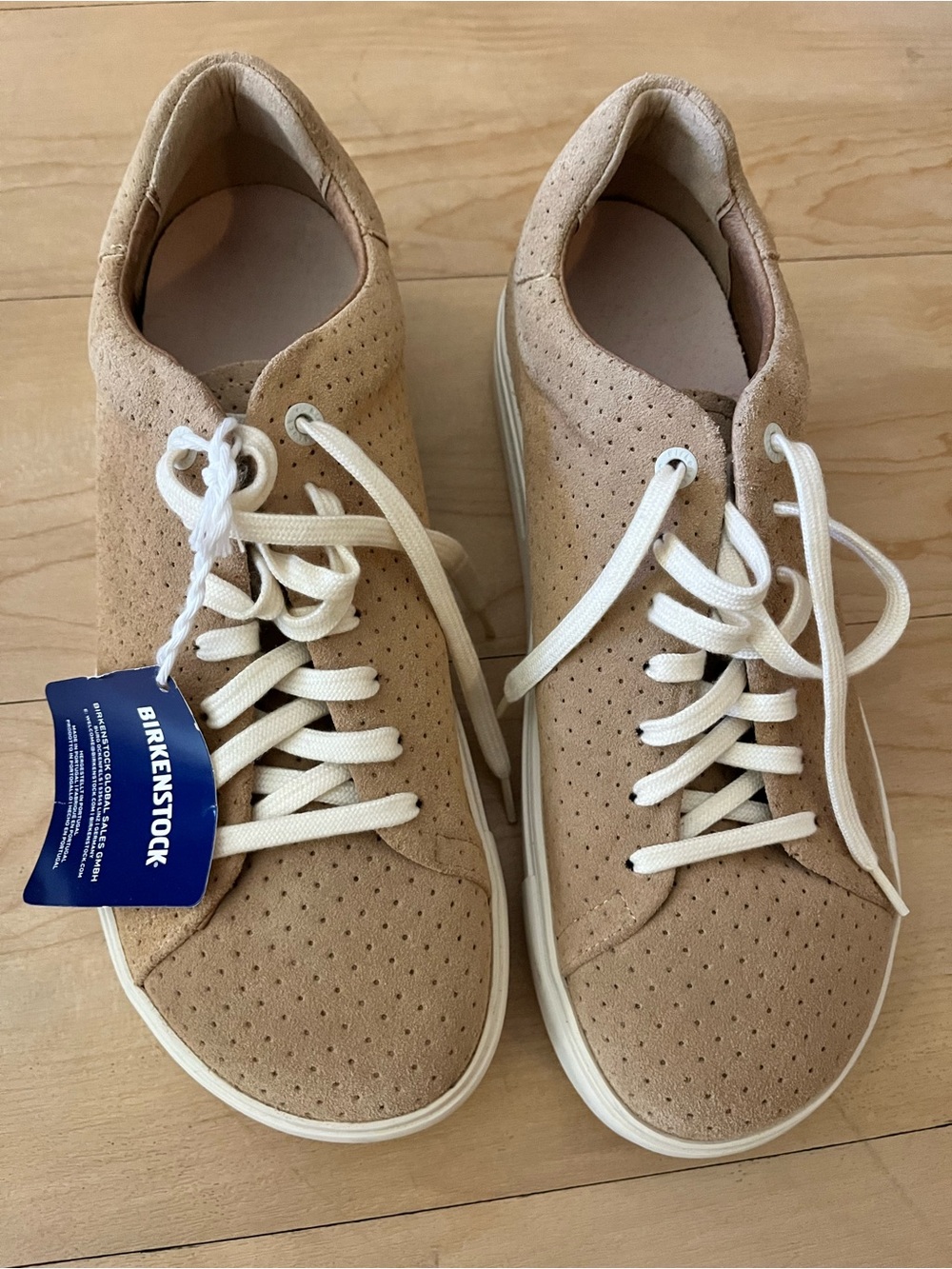 Birkenstock Men’s Beige Suede Perforated Sneakers